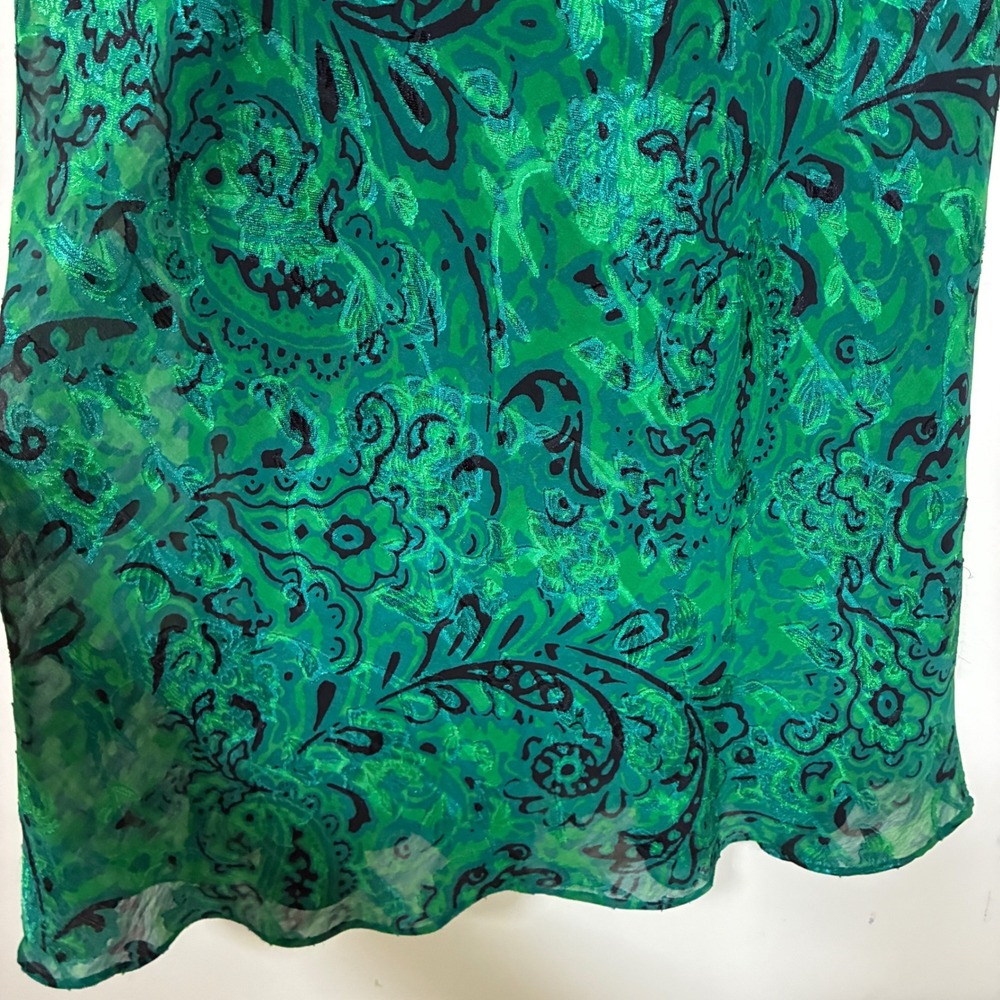 Zara Fairy Jacquard Maxi Dress Size S Green Mermaidcore Art to Wear Body Con - Picture 9 of 12